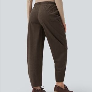 NWOT HALARA Cropped Relaxed Corduroy Pants in Dark Brown